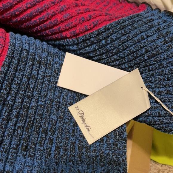 3.1 Philip Lim Patchwork marled ribbed knit scarf multi colored - Picture 4 of 5
